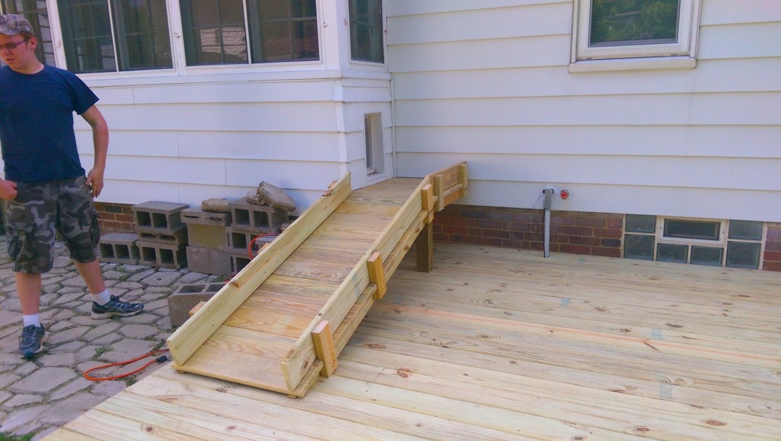Pet ramp on to deck patio