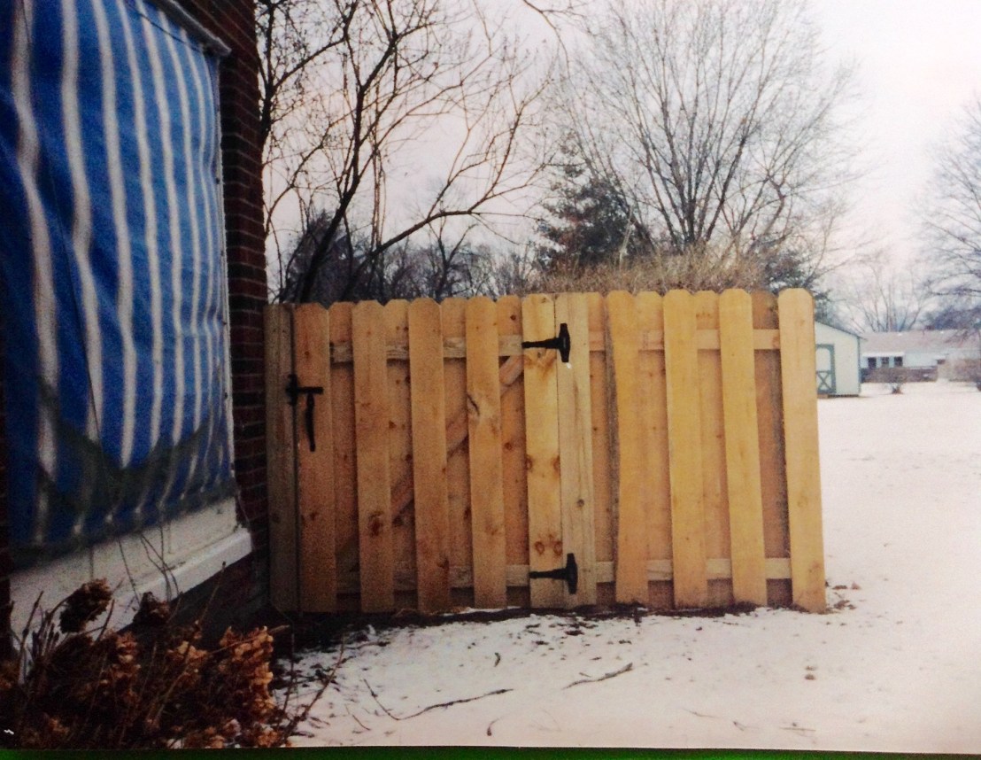 Custom fence, shadow box with gate